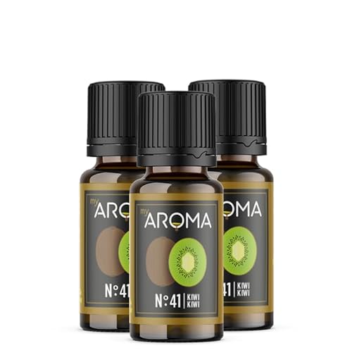 myAROMA flavour drops – Kiwi 3x10ml, flavour drops zuckerfrei, kalorienfrei & vegan, natürliches Lebensmittelaroma ohne künstliche Farbstoffe für Backen, Essen und Trinken, Nr. 41 von my AROMA