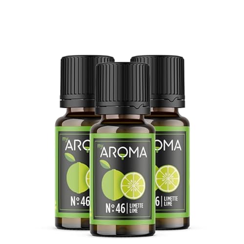 myAROMA flavour drops – Limette 3x10ml, flavour drops zuckerfrei, kalorienfrei & vegan, natürliches Lebensmittelaroma ohne künstliche Farbstoffe für Backen, Essen und Trinken, Nr. 46 von my AROMA