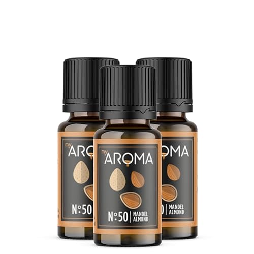 myAROMA flavour drops – Mandel 3x10ml, flavour drops zuckerfrei, kalorienfrei & vegan, natürliches Lebensmittelaroma ohne künstliche Farbstoffe für Backen, Essen und Trinken, Nr. 50 von my AROMA