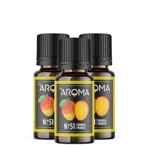 myAROMA flavour drops – Mango 3x10ml, flavour drops zuckerfrei, kalorienfrei & vegan, natürliches Lebensmittelaroma ohne künstliche Farbstoffe für Backen, Essen und Trinken, Nr. 51 von my AROMA