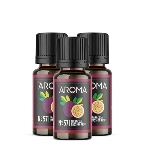 myAROMA flavour drops – Maracuja 3x10ml, flavour drops zuckerfrei, kalorienfrei & vegan, natürliches Lebensmittelaroma ohne künstliche Farbstoffe für Backen, Essen und Trinken, Nr. 57 von my AROMA