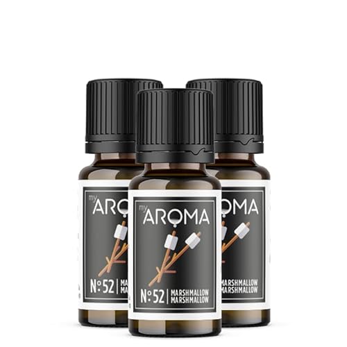 myAROMA flavour drops – Marshmallow 3x10ml, flavour drops zuckerfrei, kalorienfrei & vegan, natürliches Lebensmittelaroma ohne künstliche Farbstoffe für Backen, Essen und Trinken, Nr. 52 von my AROMA