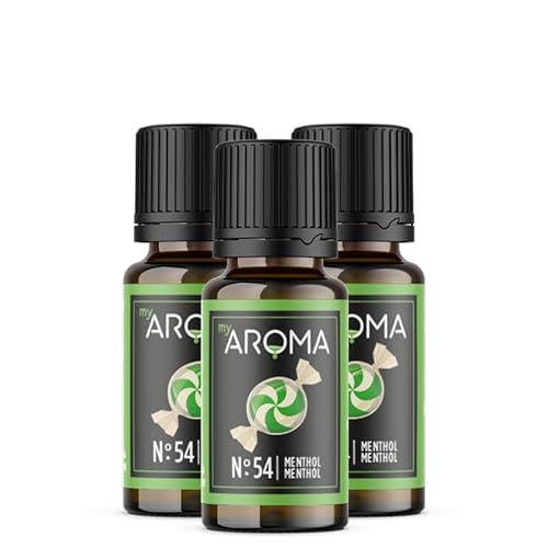 myAROMA flavour drops – Menthol 3x10ml, flavour drops zuckerfrei, kalorienfrei & vegan, natürliches Lebensmittelaroma ohne künstliche Farbstoffe für Backen, Essen und Trinken, Nr. 54 von my AROMA