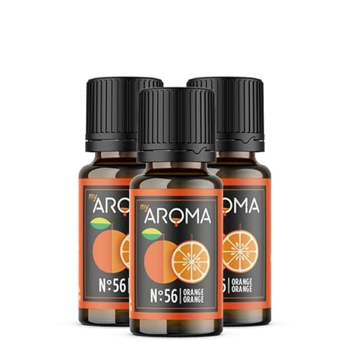 myAROMA flavour drops – Orange 3x10ml, flavour drops zuckerfrei, kalorienfrei & vegan, natürliches Lebensmittelaroma ohne künstliche Farbstoffe für Backen, Essen und Trinken, Nr. 56 von my AROMA