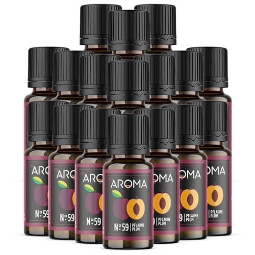 myAROMA flavour drops – Pflaume 17x10ml, flavour drops zuckerfrei, kalorienfrei & vegan, natürliches Lebensmittelaroma ohne künstliche Farbstoffe für Backen, Essen und Trinken, Nr. 59 von my AROMA