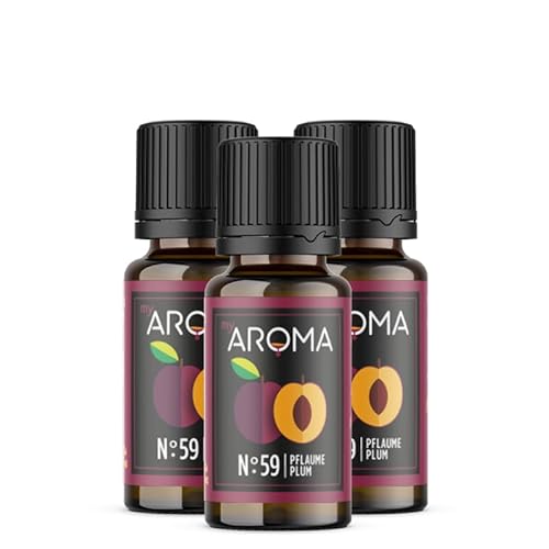 myAROMA flavour drops – Pflaume 3x10ml, flavour drops zuckerfrei, kalorienfrei & vegan, natürliches Lebensmittelaroma ohne künstliche Farbstoffe für Backen, Essen und Trinken, Nr. 59 von my AROMA