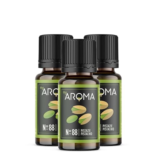 myAROMA flavour drops – Pistazie 3x10ml, flavour drops zuckerfrei, kalorienfrei & vegan, natürliches Lebensmittelaroma ohne künstliche Farbstoffe für Backen, Essen und Trinken, Nr. 88 von my AROMA