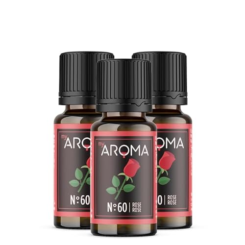 myAROMA flavour drops – Rose 3x10ml, flavour drops zuckerfrei, kalorienfrei & vegan, natürliches Lebensmittelaroma ohne künstliche Farbstoffe für Backen, Essen und Trinken, Nr. 60 von my AROMA