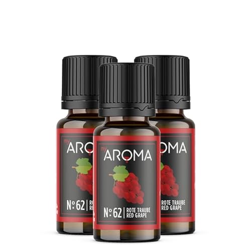 myAROMA flavour drops – Rote Traube 3x10ml, flavour drops zuckerfrei, kalorienfrei & vegan, natürliches Lebensmittelaroma ohne künstliche Farbstoffe für Backen, Essen und Trinken, Nr. 62 von my AROMA