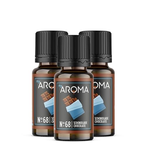 myAROMA flavour drops – Schokolade 3x10ml, flavour drops zuckerfrei, kalorienfrei & vegan, natürliches Lebensmittelaroma ohne künstliche Farbstoffe für Backen, Essen und Trinken, Nr. 68 von my AROMA