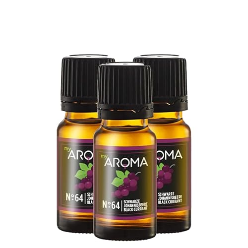 myAROMA flavour drops – Schwarze Johannisbeere 3x10ml, flavour drops zuckerfrei, kalorienfrei & vegan, natürliches Lebensmittelaroma ohne künstliche Farbstoffe für Backen, Essen und Trinken, Nr. 64 von my AROMA