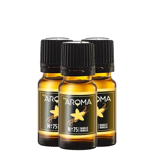 myAROMA flavour drops – Vanille 3x10ml, flavour drops zuckerfrei, kalorienfrei & vegan, natürliches Lebensmittelaroma ohne künstliche Farbstoffe für Backen, Essen und Trinken, Nr. 75 von my AROMA