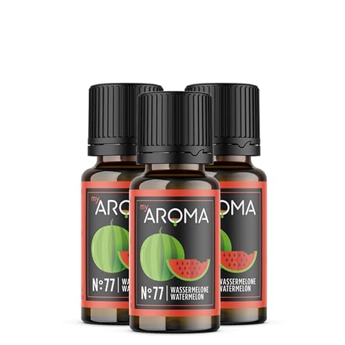 myAROMA flavour drops – Wassermelone 3x10ml, flavour drops zuckerfrei, kalorienfrei & vegan, natürliches Lebensmittelaroma ohne künstliche Farbstoffe für Backen, Essen und Trinken, Nr. 77 von my AROMA