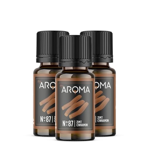 myAROMA flavour drops – Zimt 3x10ml, flavour drops zuckerfrei, kalorienfrei & vegan, natürliches Lebensmittelaroma ohne künstliche Farbstoffe für Backen, Essen und Trinken, Nr. 87 von my AROMA