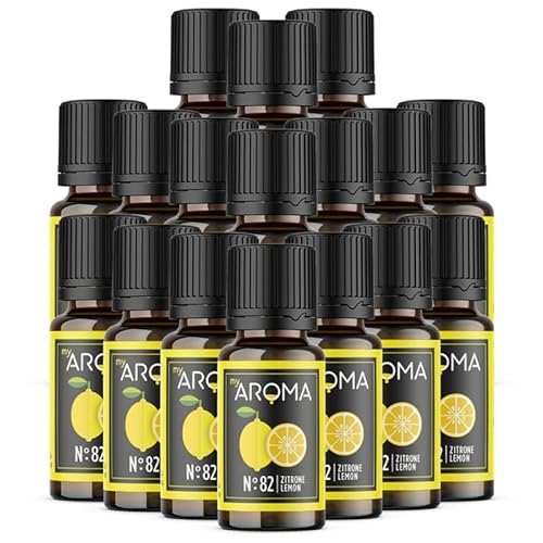 myAROMA flavour drops – Zitrone 17x10ml, flavour drops zuckerfrei, kalorienfrei & vegan, natürliches Lebensmittelaroma ohne künstliche Farbstoffe für Backen, Essen und Trinken, Nr. 82 von my AROMA