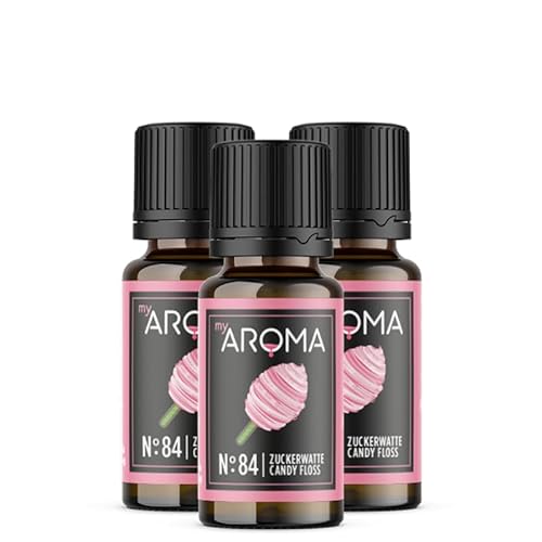 myAROMA flavour drops – Zuckerwatte 3x10ml, flavour drops zuckerfrei, kalorienfrei & vegan, natürliches Lebensmittelaroma ohne künstliche Farbstoffe für Backen, Essen und Trinken, Nr. 84 von my AROMA