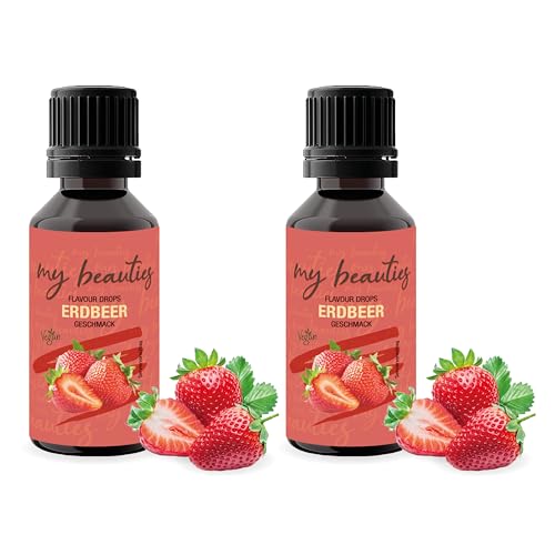 my beauties - Flavour Drops 2x 30 ml - Erdbeere - Aroma Tropfen für Lebensmittel - zuckerfrei und kalorienarm von my beauties