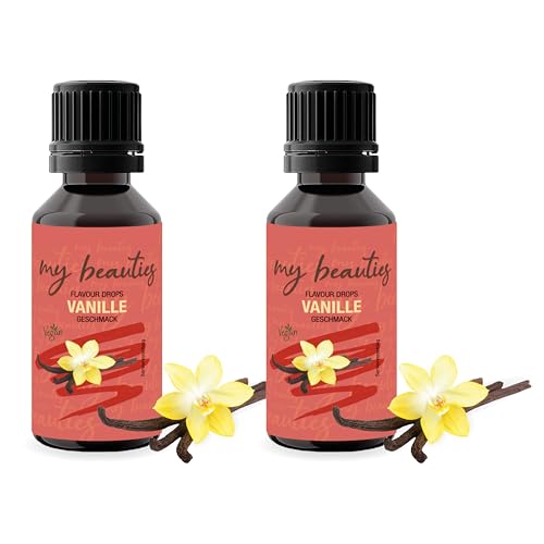 my beauties - Flavour Drops 2x 30 ml - Vanille - Aroma Tropfen für Lebensmittel - zuckerfrei und kalorienarm von my beauties