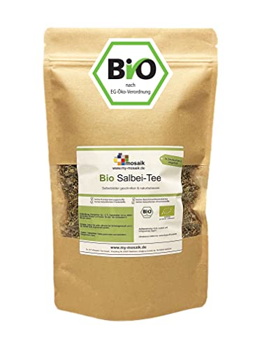 Bio Salbeitee 100g - Salbeiblätter geschnitten und naturbelassen - abgefüllt in Deutschland von my-mosaik (100g) von my-mosaik