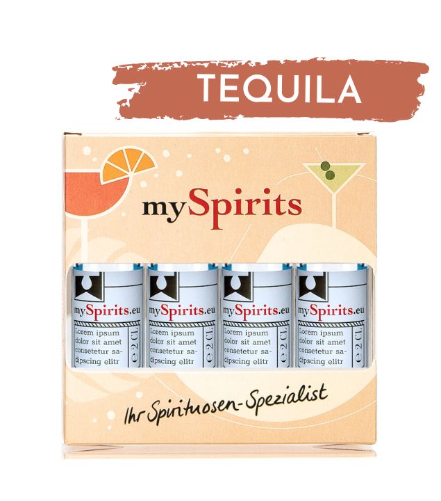 mySpirits Tequila 4er Miniaturen-Set (38 - 40 % vol, 0,08 Liter) von mySpirits