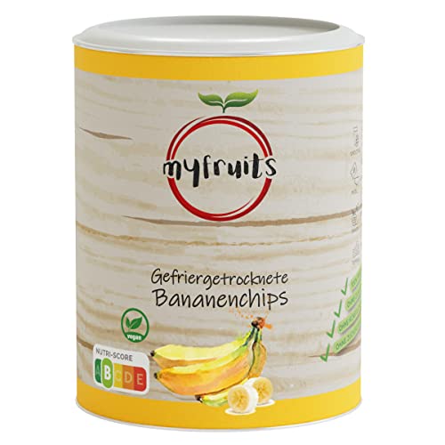 myfruits Bananenchips (Bananenscheiben), gefriergetrocknet, 100g, ohne Zusätze, 100% Bananen, Gefriergetrocknete Früchte ohne zugesetzten Zucker von myfruits