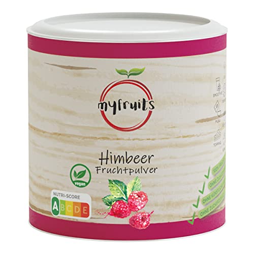 myfruits Himbeerpulver, gefriergetrocknet, 200g, ohne Zusätze, zu 100% getrocknete und gemahlene Himbeeren, Fruchtpulver für Smoothie, Shakes & Joghurt… von myfruits