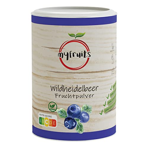 myfruits Wildheidelbeerpulver, gefriergetrocknete gemahlene Blaubeeren, 350g, zu 100% aus Wildheidelbeeren, Fruchtpulver für Smoothie, Shakes & Joghurt… von myfruits