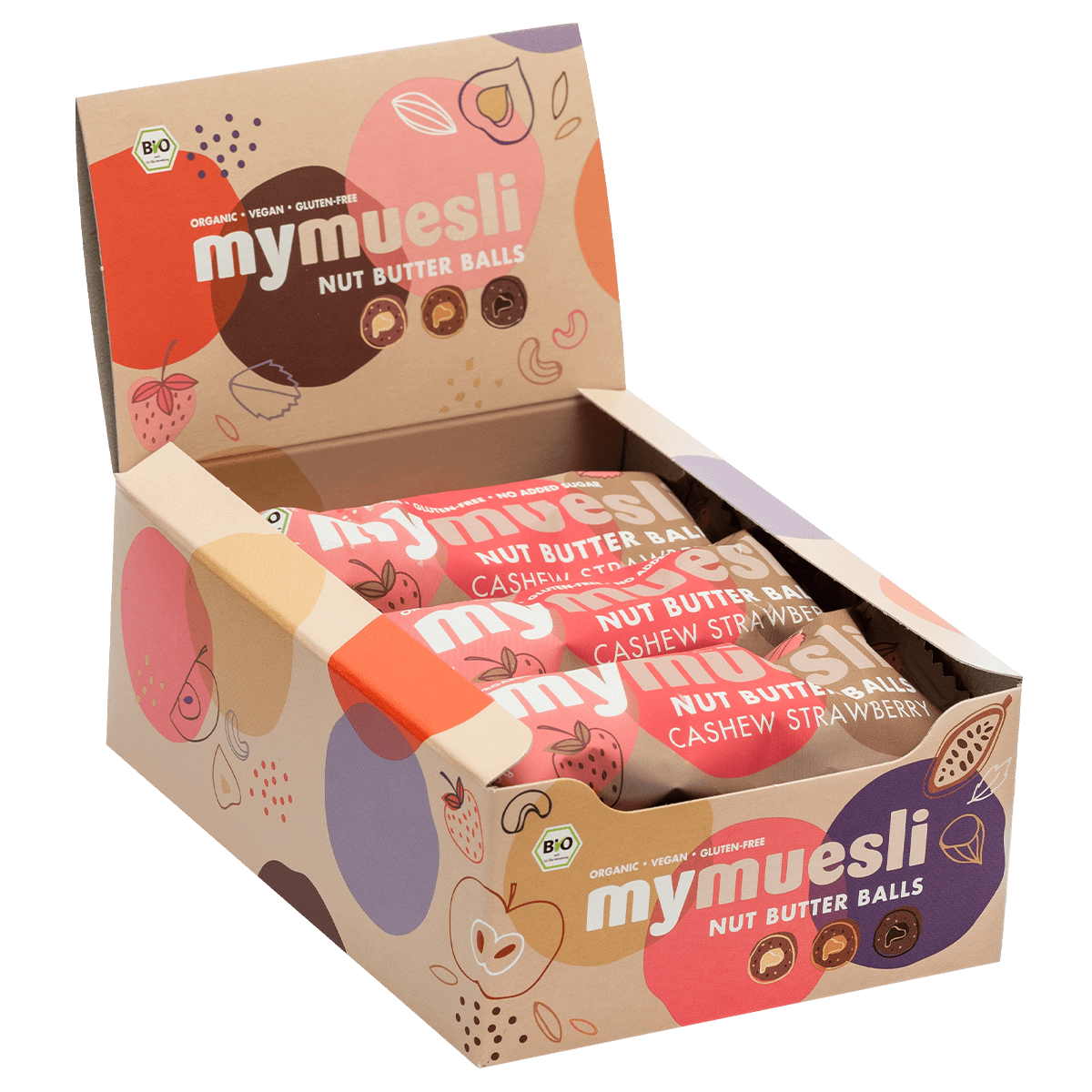 7x3 Nut Butter Balls Cashew Strawberry von mymuesli