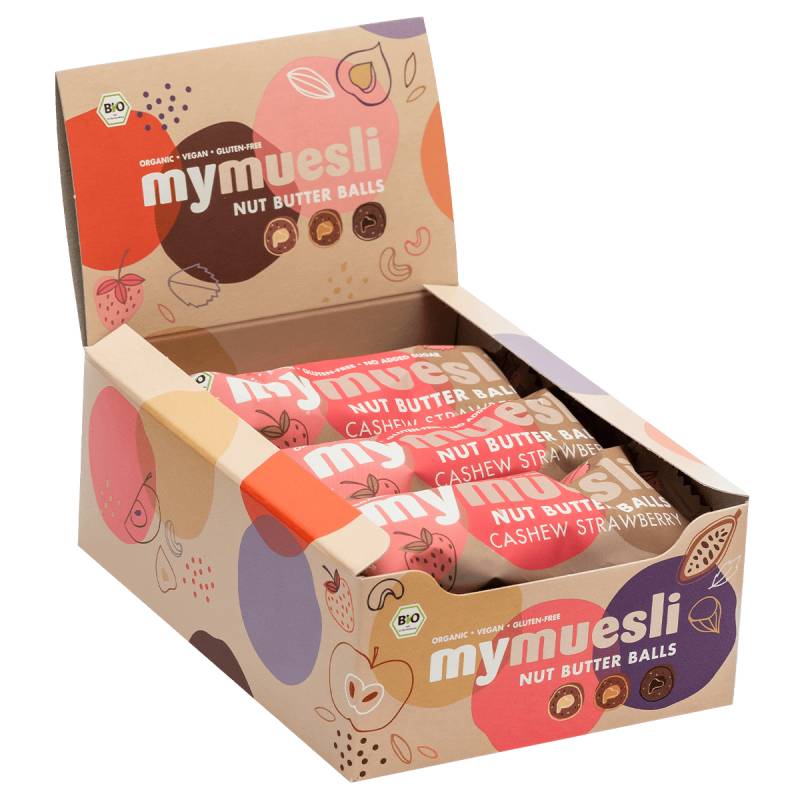 7x3 Nut Butter Balls Cashew Strawberry von mymuesli