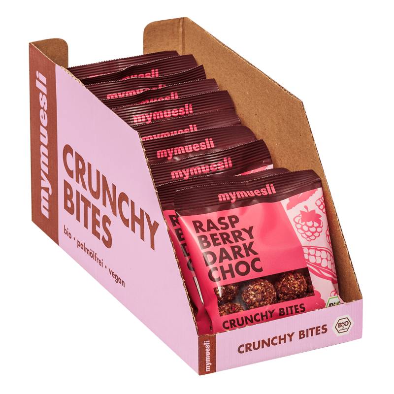 Raspberry Dark Choc Crunchy Bites 10er Tray von mymuesli