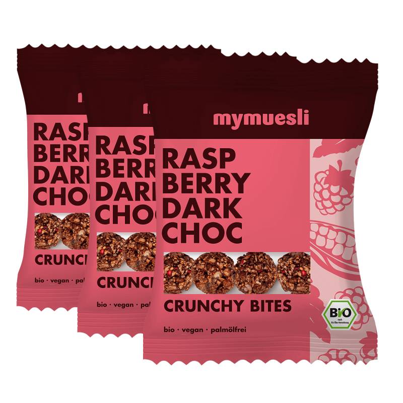 Raspberry Dark Choc Crunchy Bites 3er Paket von mymuesli