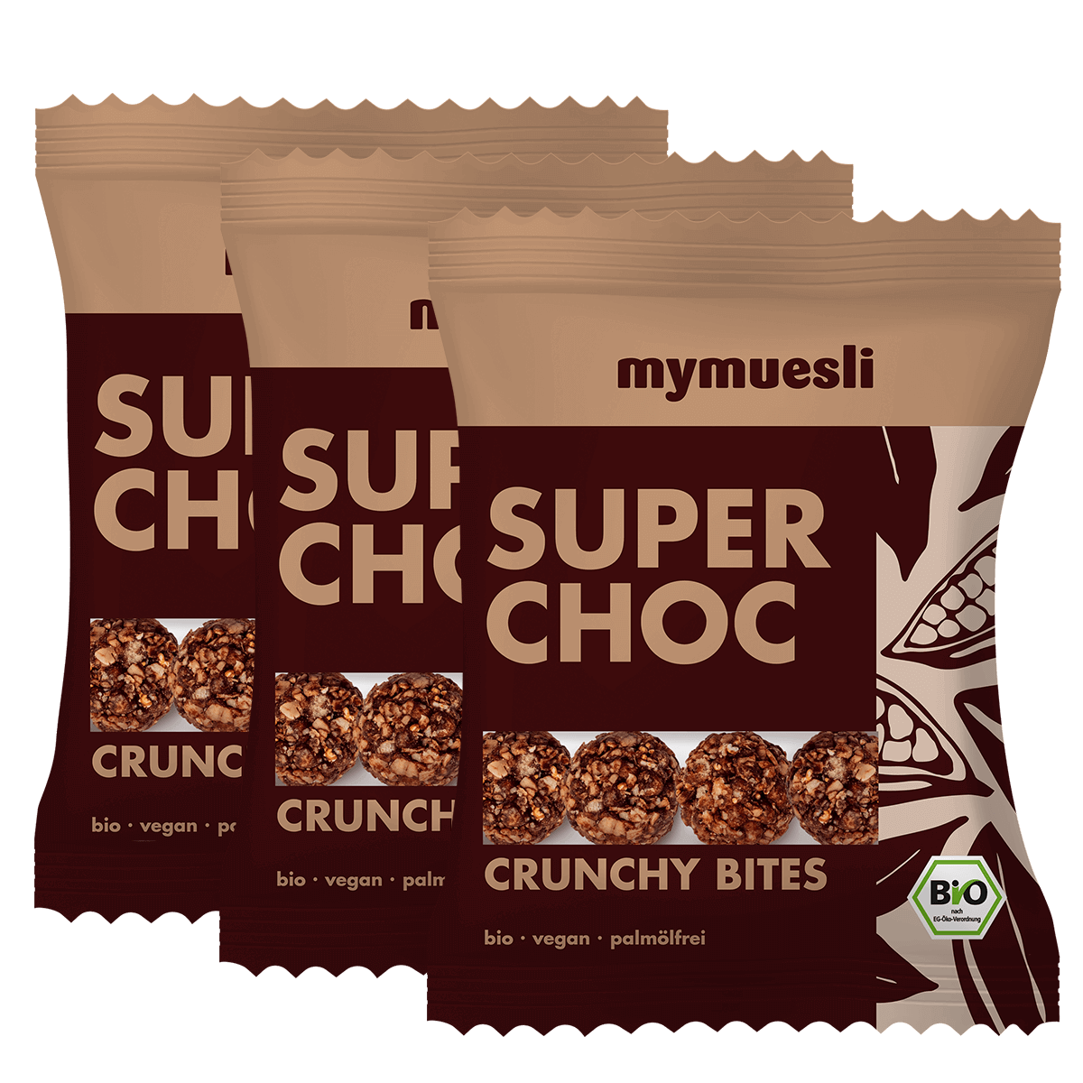 Super Choc Crunchy Bites, 3er Paket von mymuesli