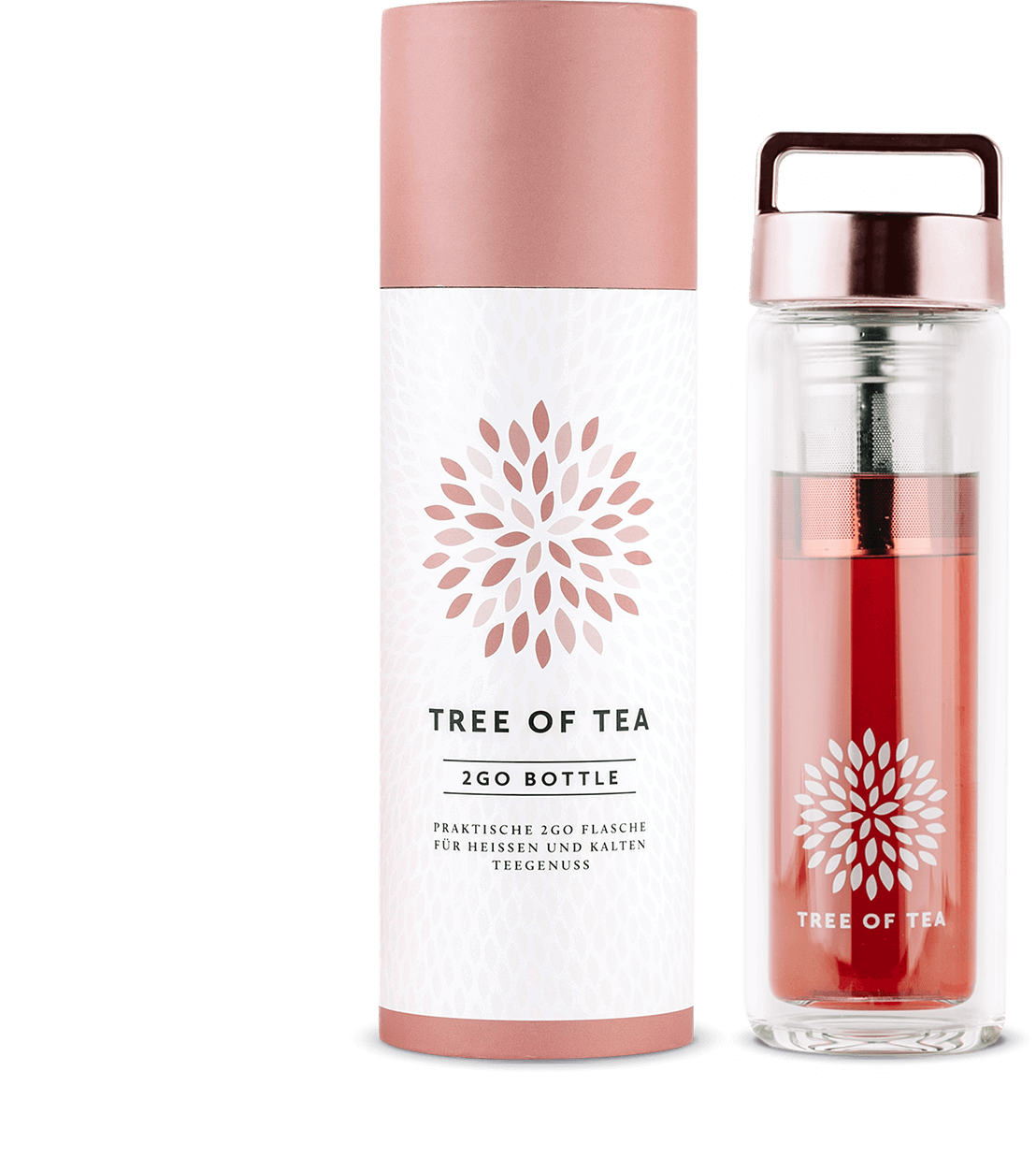 mymuesli Bio Tree of Tea 2go-Bottle, Roségold | 100% Bio Qualität – natürlich frei von künstlichen Zusätzen. von mymuesli