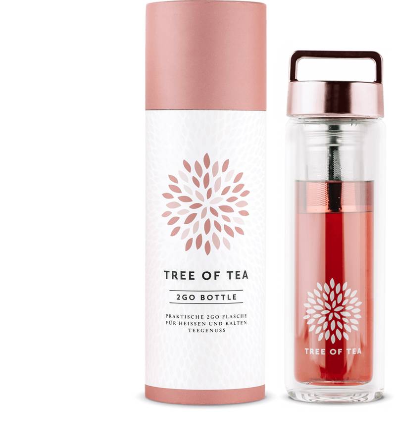 mymuesli Bio Tree of Tea 2go-Bottle, Roségold | 100% Bio Qualität – natürlich frei von künstlichen Zusätzen. von mymuesli