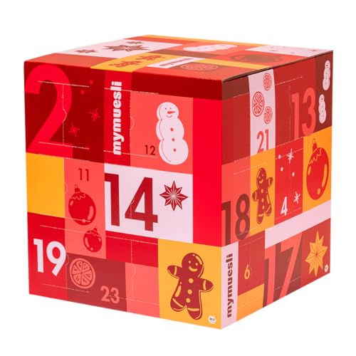 mymuesli Müsli Adventskalender 2024-24x verschiedene Bio-Müslis im 2go-Portionsbecher - Für das gesunde Frühstück in Bio-Qualität & ohne Palmöl - Geschenk für Frauen, Männer und Familien von mymuesli