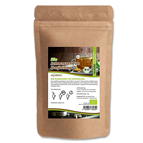 Mynatura Bio Schwarzer Darjeeling Tee I Schwarztee I Bio-Tee I Darjeelingtee I Naturprodukt I Schwarzer Tee I Im Beutel (250g) von mynatura