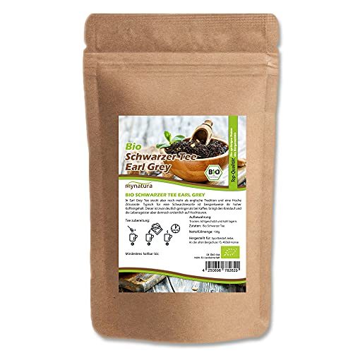 Mynatura Bio Schwarzer Earl Grey Tee I Teemischung I Schwarztee I Schwarzer-Tee I Naturprodukt I Teegetränk I Im Beutel (100g) von mynatura