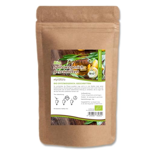 Mynatura Bio Spitzwegerich geschnitten I Getrocknet I Tee I Lungenblatt I Kräutertee I Naturprodukt I Kräuter I Im Beutel (500g) von mynatura