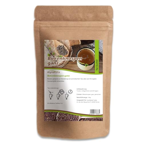 Mynatura Birkenknospen getrocknet | Pflanzenknospen | Tee kochen | Birkentee | Vegane Ernährung | Pflanzenkunde | Im Beutel - 250g von mynatura