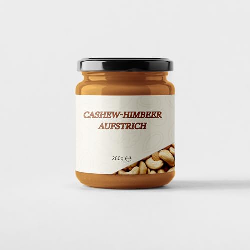 Mynatura Cashew-Himbeer Aufstrich | Brotaufstrich | Nussmus | Mit Datteln | Und Sheabutter | Cashewcreme im Glas 280g von mynatura