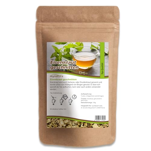 Mynatura Eisenkraut, getrocknet und geschnitten | Pflanzenkraut | Für Tee und Aufgüsse | Vegane Produkte | Verbena officinalis | Im Beutel 250g von mynatura