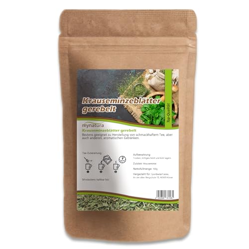 Mynatura Krauseminzblätter getrocknet und gerebelt | Krauseminze | Minzblätter | Vegan | Aromatische Minze | Mint | Im Beutel 1000g von mynatura