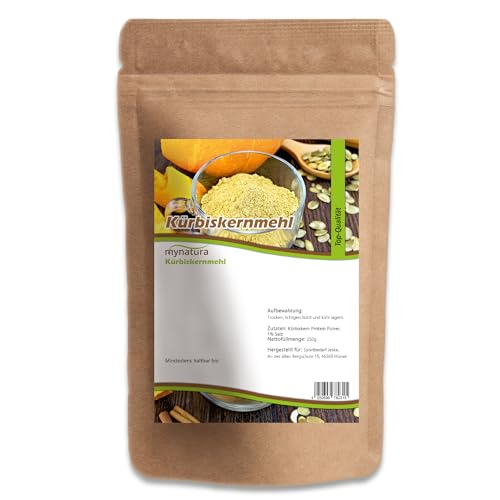 Mynatura Kürbiskernmehl - entölt ohne Schale | Mehl aus Kürbiskernen | Gemahlene Kerne | Pumpkinpowder | Kürbismehl | Vegan backen | Im Beutel 1000g von mynatura