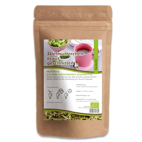 Mynatura Stiefmütterchenkraut getrocknet und geschnitten | Teekraut | Stiefmütterchenpflanze | Vegane Ernährung | Tea cooking | Teepflanze | Im Beutel 100g von mynatura