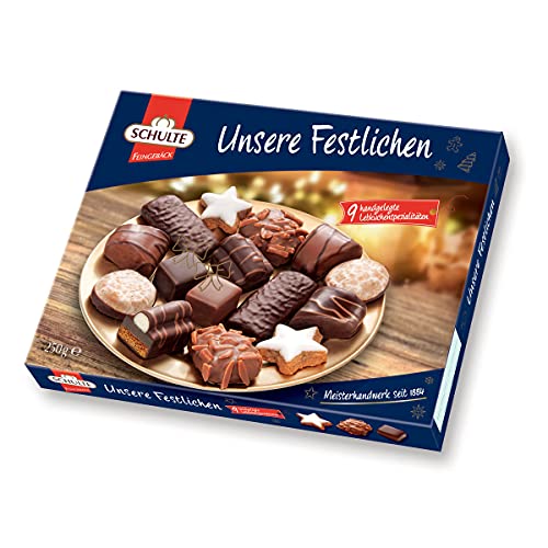 Schulte Unsere Festlichen 9 handgelegte Lebkuchenspezialitäten 250g von n.v.