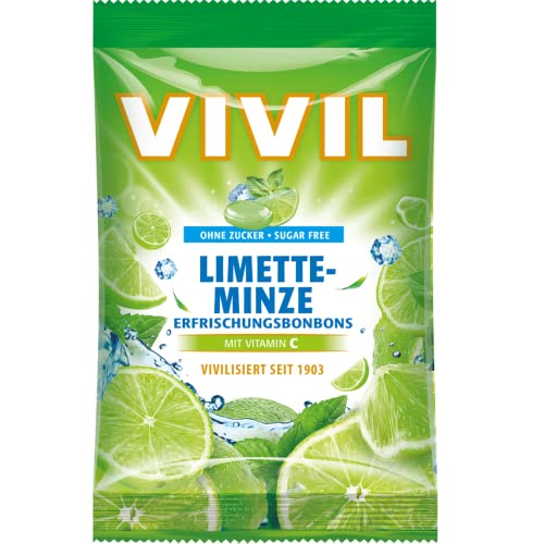 Vivil Limette Minze fruchtige Erfrischungsbonbons zuckerfrei 88g von n.v.