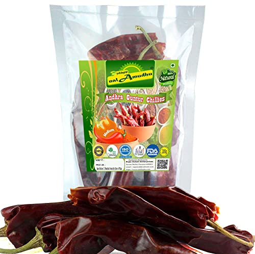 nalAmudhu Andhra Guntur Red Chili Whole | Medium Hot | Red Pepper, 200 g von nalAmudhu