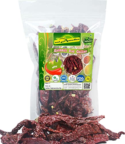 nalAmudhu Getrockneter Kaschmir-Chili, roter Chili, Kaddi Byadgi Chili, Kaschmir-Chillies, 200 g von nalAmudhu