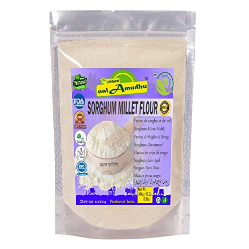 nalAmudhu Jowar oder Sorghum Hirsemehl - Glutenfreies Sorghummehl 454g 0,5 kg von nalAmudhu