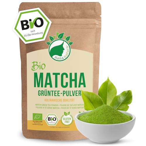 Matcha Pulver Bio 250g | Premium Culinary Matcha Grünteepulver aus Japan in bester Bio-Qualität | 100% natürlich - ohne Zusätze | geprüft & abgefüllt in Deutschland von nananatura